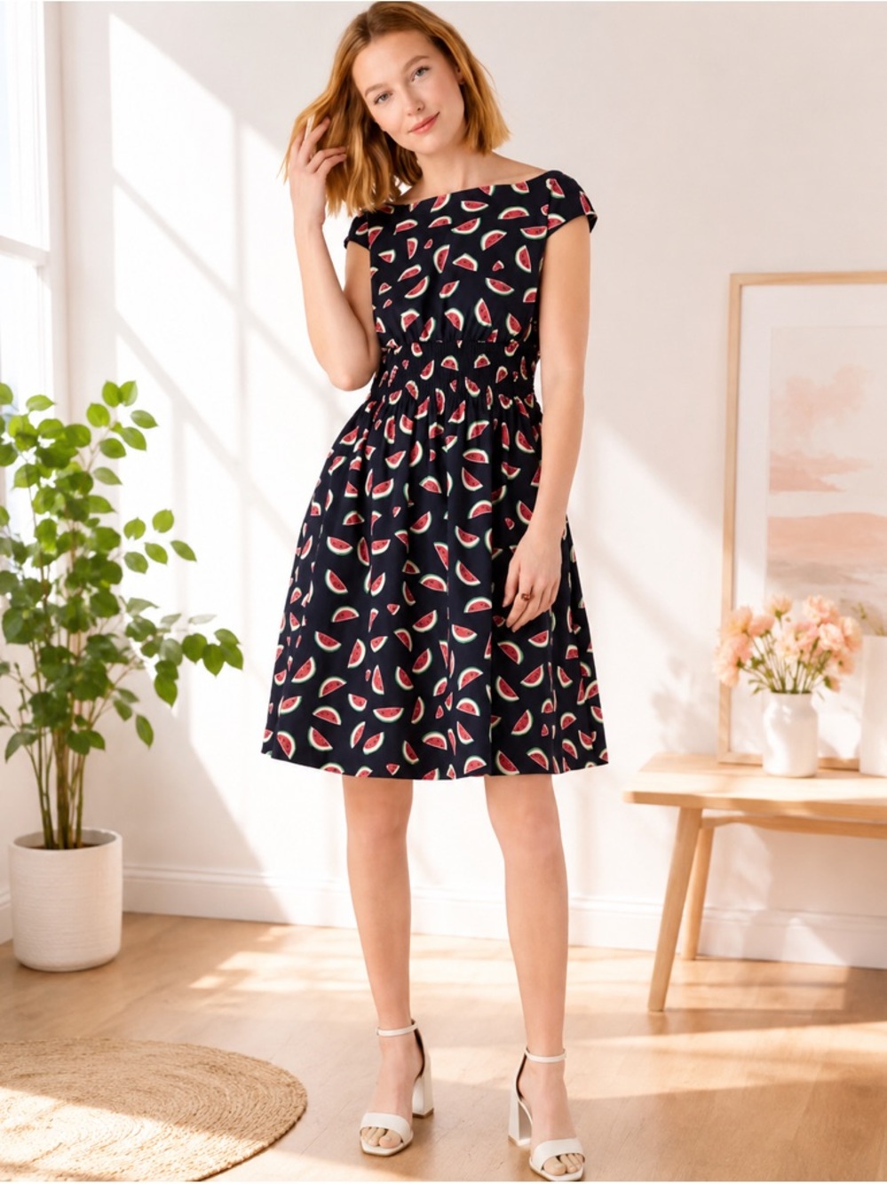Kate Spade Watermelon Print Cotton Dress